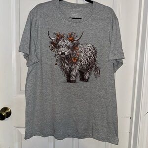 NWOT Handcrafted Highland Cow Shirt XL